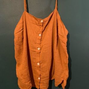 Old navy mustard linen cami